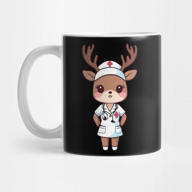 Cheerful Nurse Reindeer by Rishirt